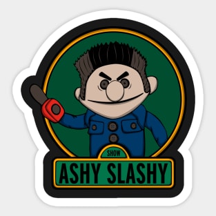 The ashy slashy show Sticker